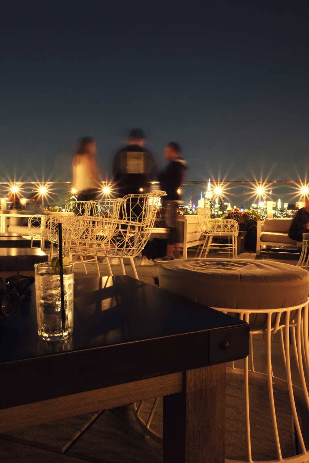 a chic rooftop bar