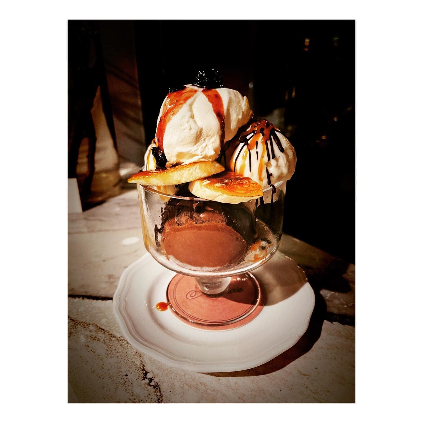 Sundae For Two in the Neapolitan style with creme Chantilly