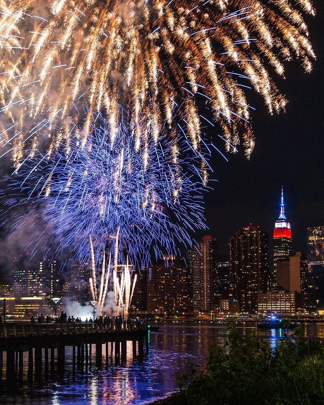 A view of Macys fireworks from the pier