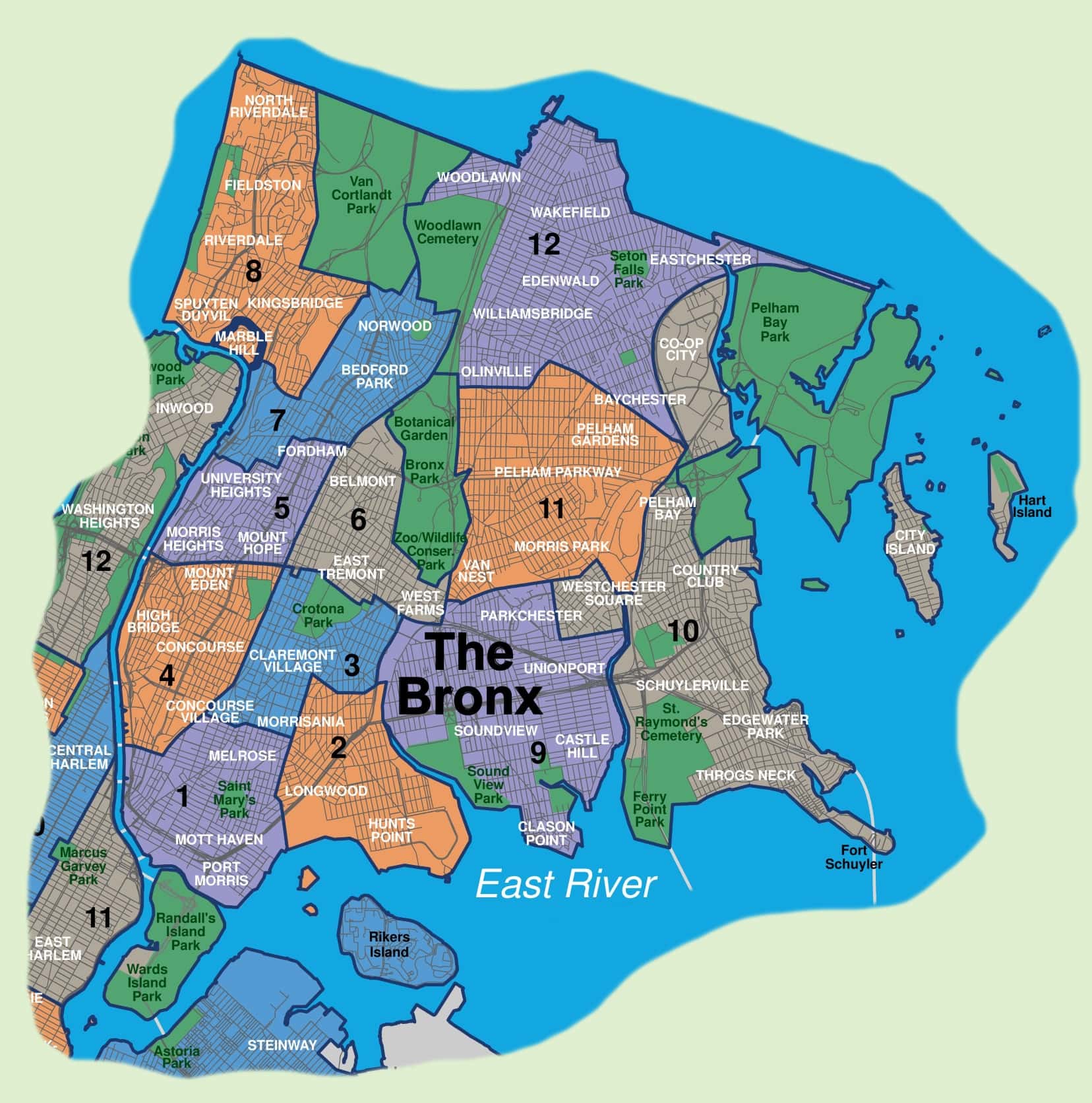 Bronx Neighborhood Map